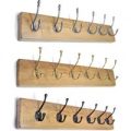 Solid Light Oak Deluxe 6 Coat Hook Board