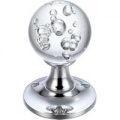 Bubbled Glass Ball Door Knobs on Polished Chrome Roses