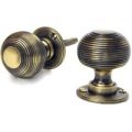 Antique Brass Reeded Door Knobs