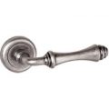 Durham Lever Door Handle on a Radius Edge Rose – Distressed Silver Fin