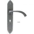 Blacksmith Pewter Patina Gothic Curved Lever Door Handle