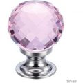 Facetted Pink Glass Cabinet Knob