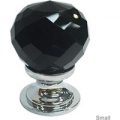 Facetted Black Glass Cabinet Knob