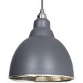 Brindley Pendant – Dark Grey Exterior and Hammered Nickel Interior