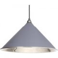 Hockley Pendant – Dark Grey Exterior with Smooth Nickel Interior