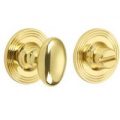 Croft 2247 Bathroom Oval Knob Turn and Release Reeded Covered Rose