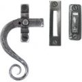 Blacksmith Pewter Patina Curved Lockable Monkeytail Casement Fastener