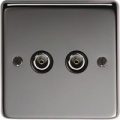 Black Nickel Double TV Socket