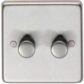 Satin Stainless Steel Double Dimmer Switch – 400w