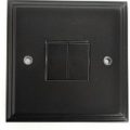 Black Double Light Switch