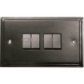 Black 4 Gang Light Switch